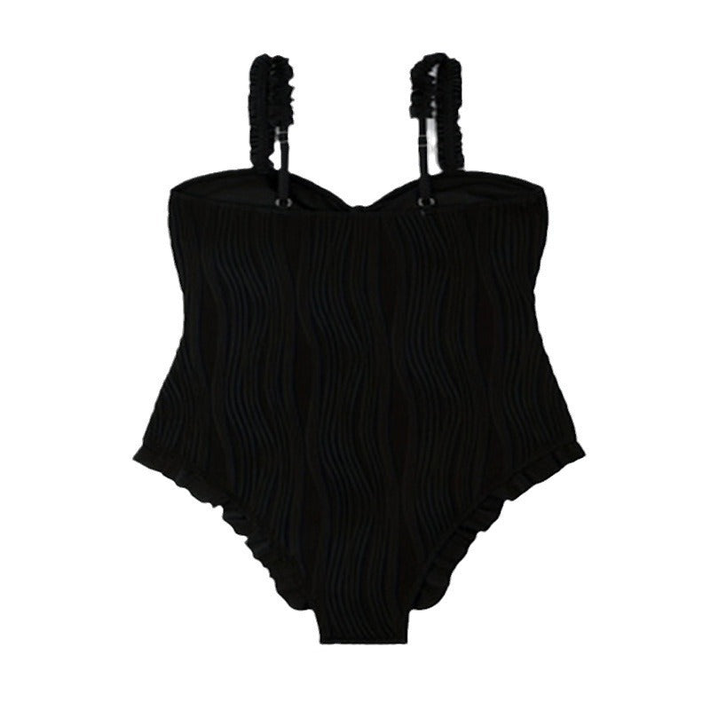 Damen Eleganter Badeanzug mit voluminösem Rüschendesign Drune