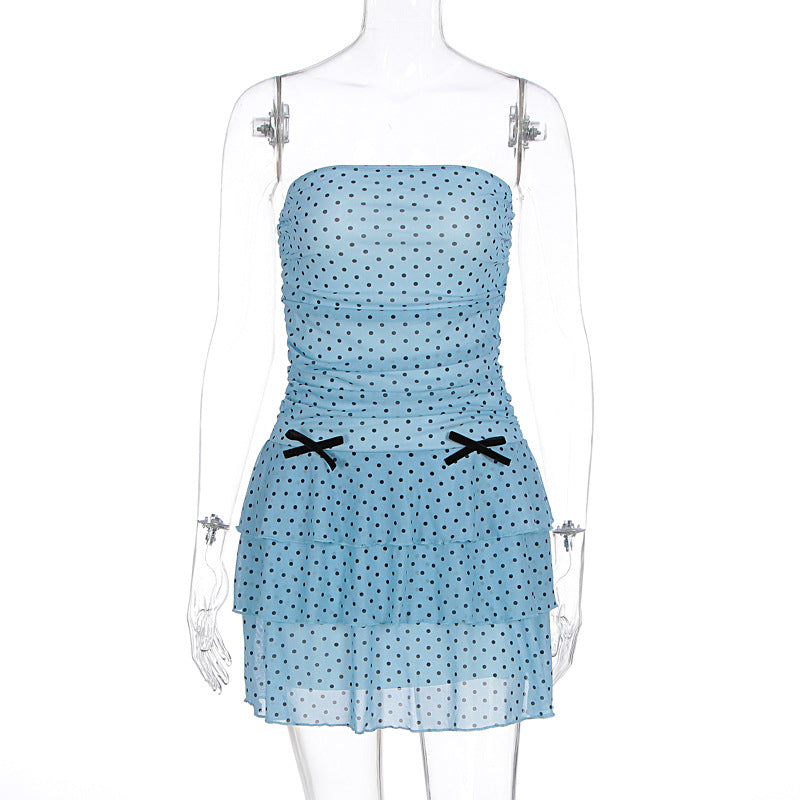 Damen Verspieltes Minikleid mit Rüschen und offenen Trägern Drune