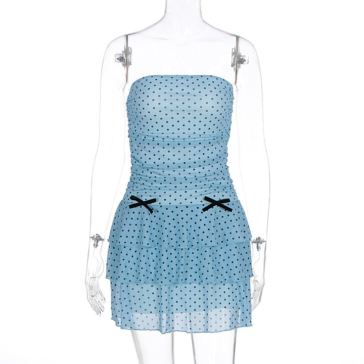 Damen Verspieltes Minikleid mit Rüschen und offenen Trägern Drune
