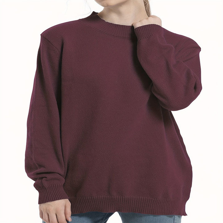 Damen Grobstrickpullover mit Rundhals und lässigem Schnitt Drune