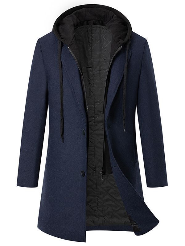 Damen eleganter Mantel mit abnehmbarer Kapuze und sportlichen Akzenten Drune