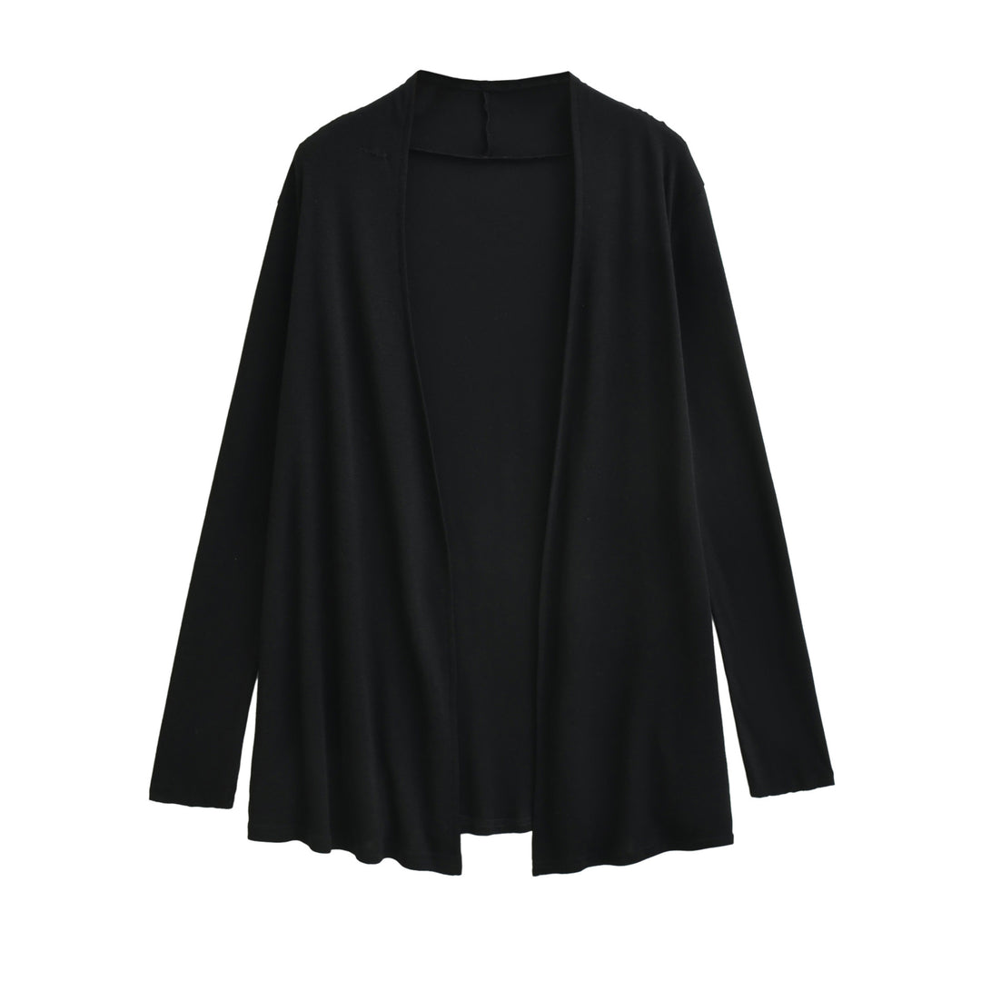 Damen Offener fließender Jersey-Cardigan mit Wasserfallkante Drune