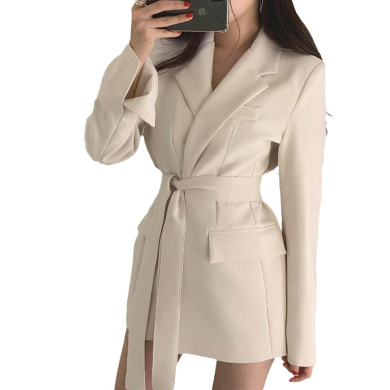 Damen Elegantes Blazer-Kleid mit Gürtel Drune