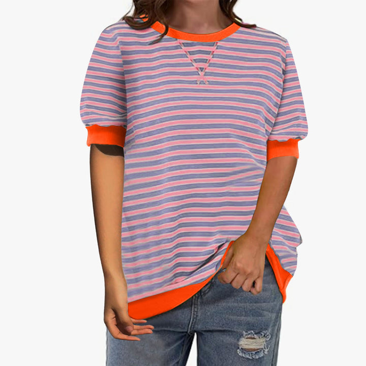 Damen Modisches Streifenshirt mit lässigem Schnitt Drune