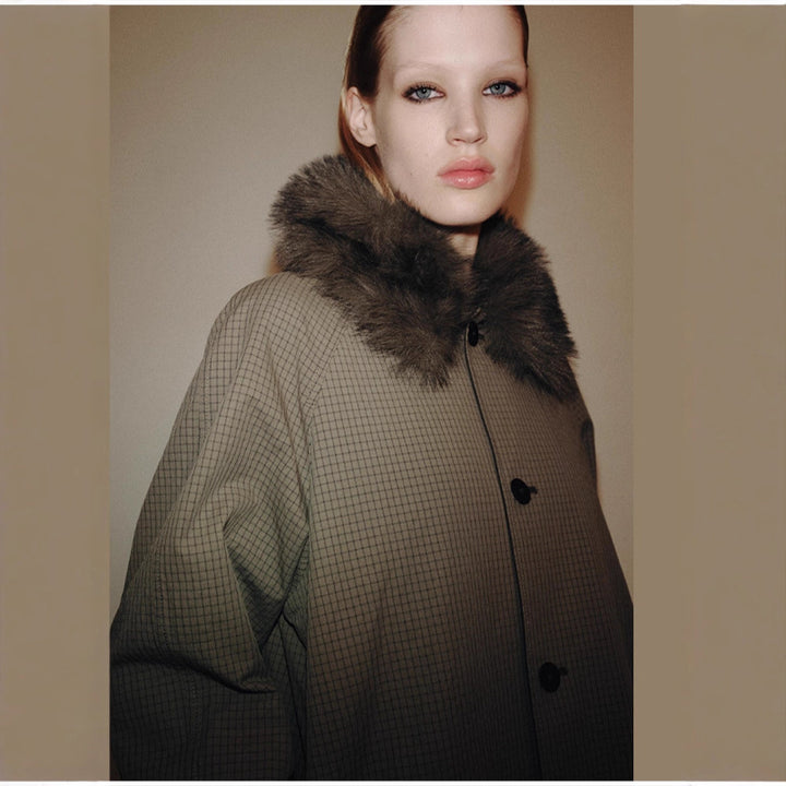 Damen Modische Manteljacke mit elegantem Kragen und Knopfverschluss Drune