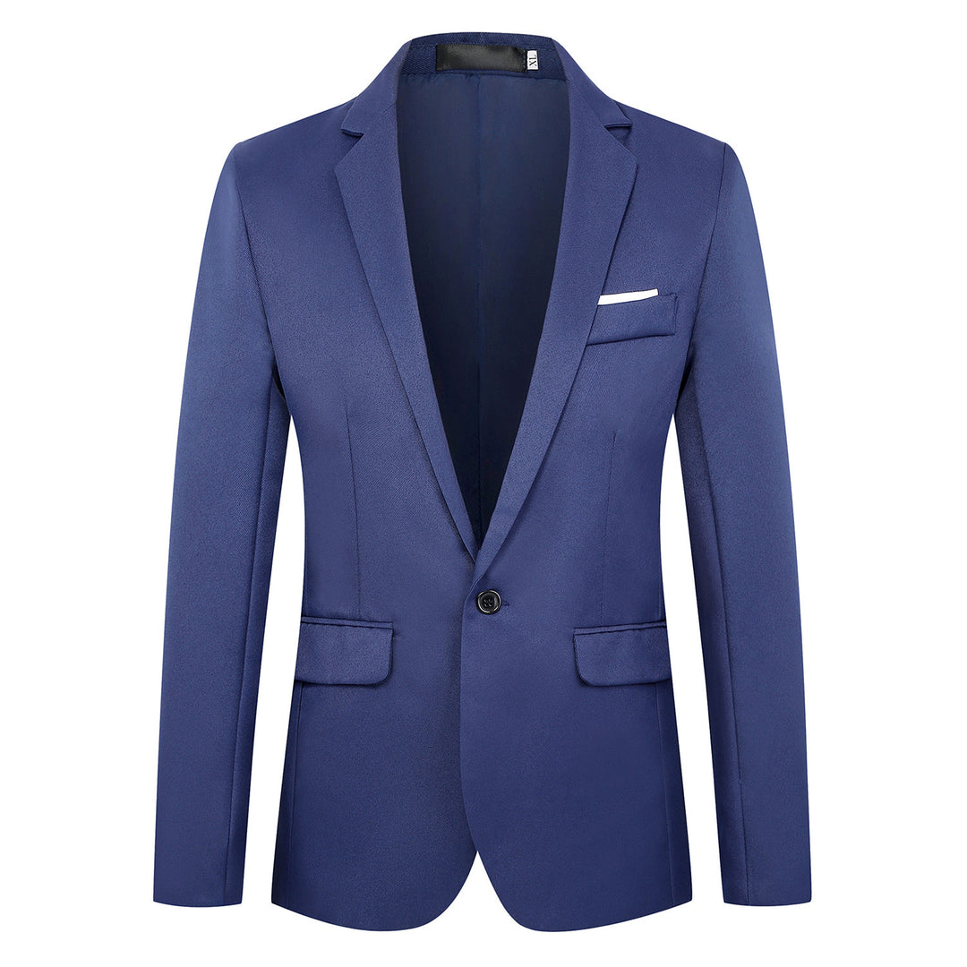 Herren nan tailliertes Satin-Sakko mit schmaler Silhouette, Notch-Revers und dekorativer Brustpaspel Drune