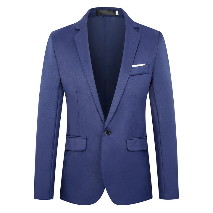 Herren nan tailliertes Satin-Sakko mit schmaler Silhouette, Notch-Revers und dekorativer Brustpaspel Drune