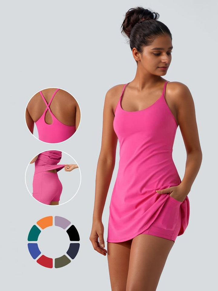Damen Sportliches Tankini mit modischem Einsatz und Taschen Drune