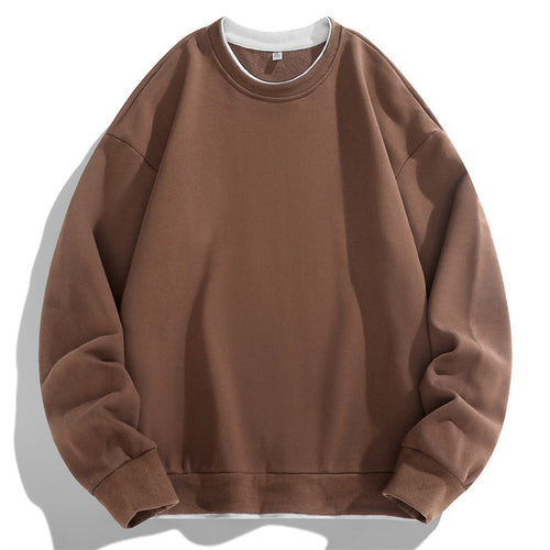 Herren Oversize Sweatshirt mit Lagenlook Rundhals und gerippten Bündchen Drune