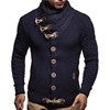 Herren nan grobgestrickter Cardigan mit Schalkragen, Knebelverschlüssen und Zopfmusterärmeln Drune
