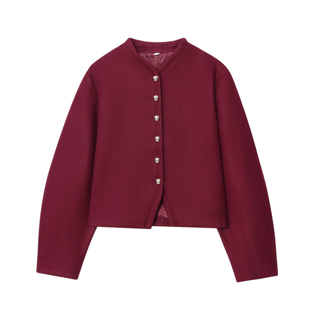 Damen modische Kurzjacke mit eleganter Knopfleiste Drune