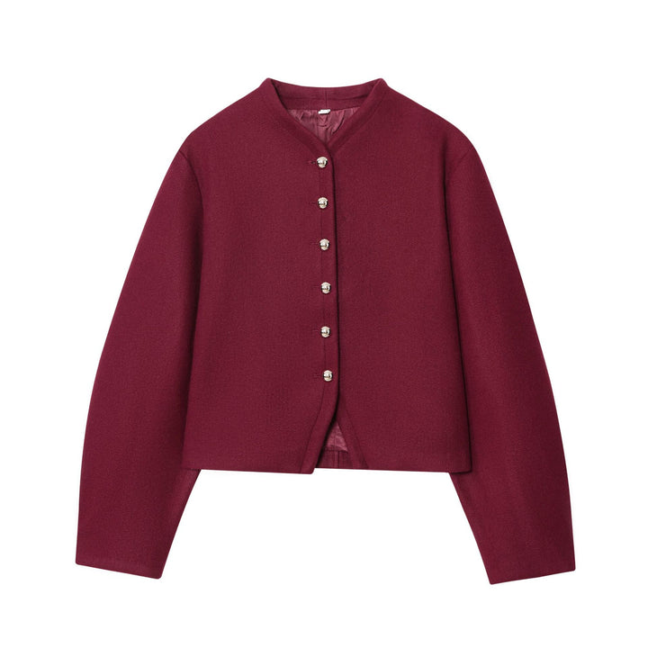 Damen modische Kurzjacke mit eleganter Knopfleiste Drune