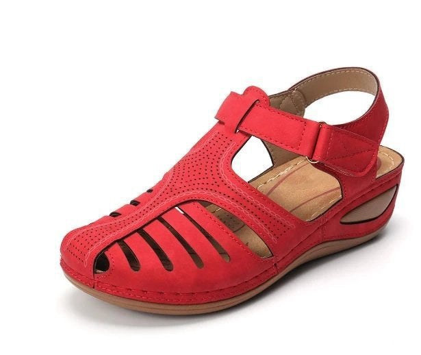Damen nan geschlossene Slingback-Sandale mit perforiertem Obermaterial, ergonomischem Komfortfußbett und leichtem Keilabsatz Drune