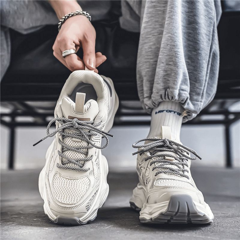 Damen Sportliche Chunky Sneakers mit atmungsaktivem Obermaterial und innovativem Sohlenprofil Drune