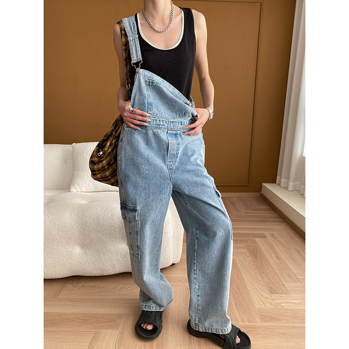 Damen lässiger Latzhose mit bequemer Passform und praktischen Taschen Drune