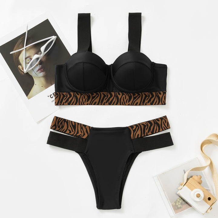 Damen Triangel-Bikini mit dekorativem Tribal-Band Drune