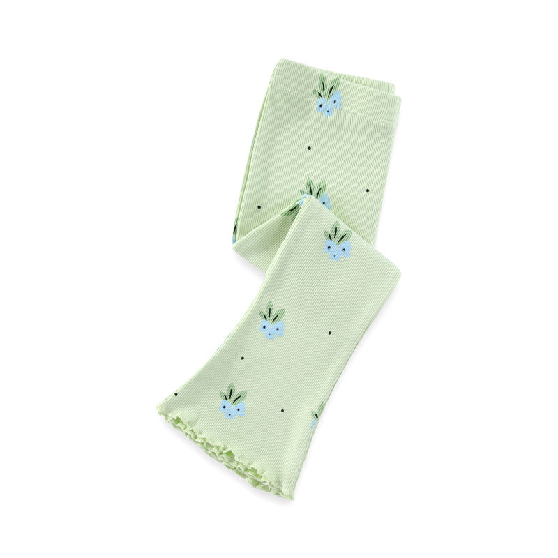 Mädchen Flared Leggings mit buntem Blumenmuster Drune