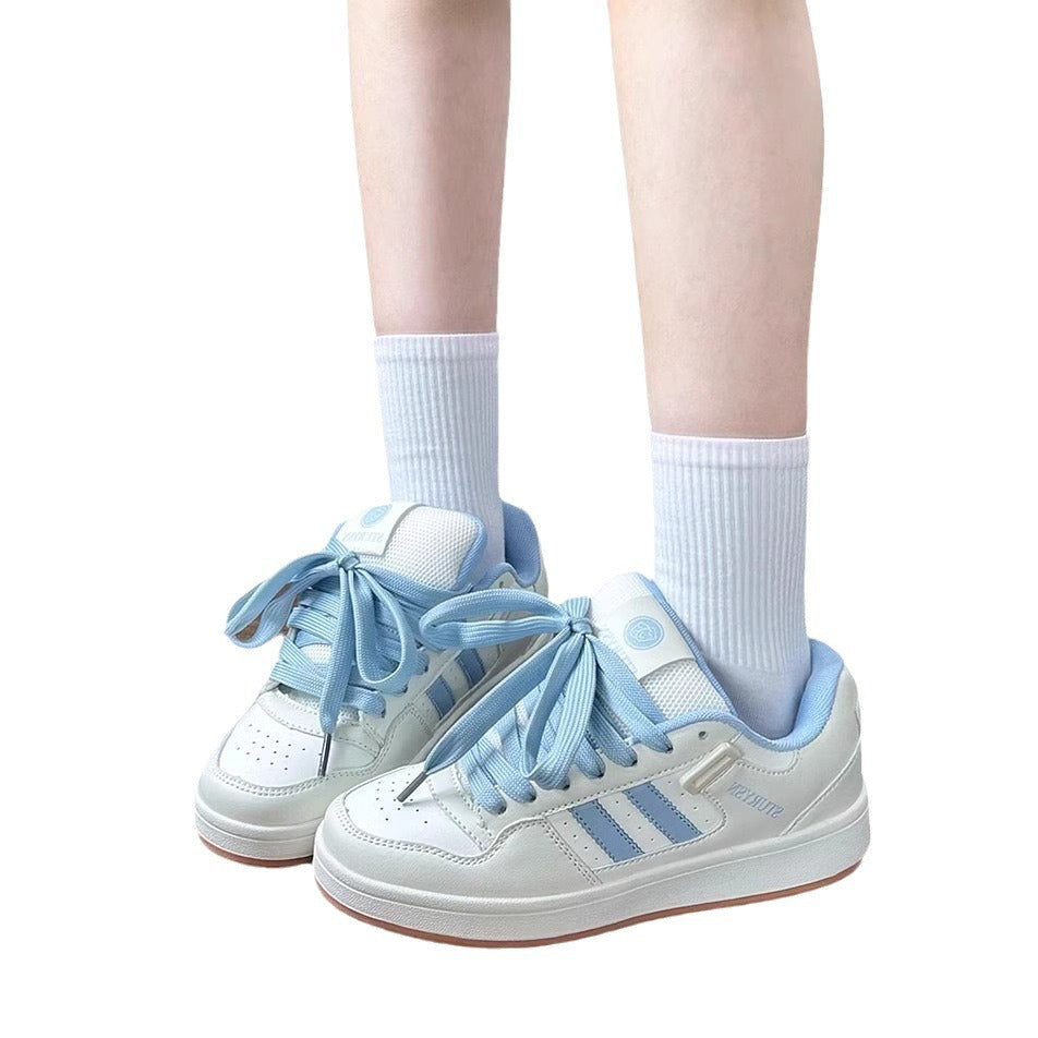 Damen Sportliche Sneakers mit modischen Satinbändern Drune