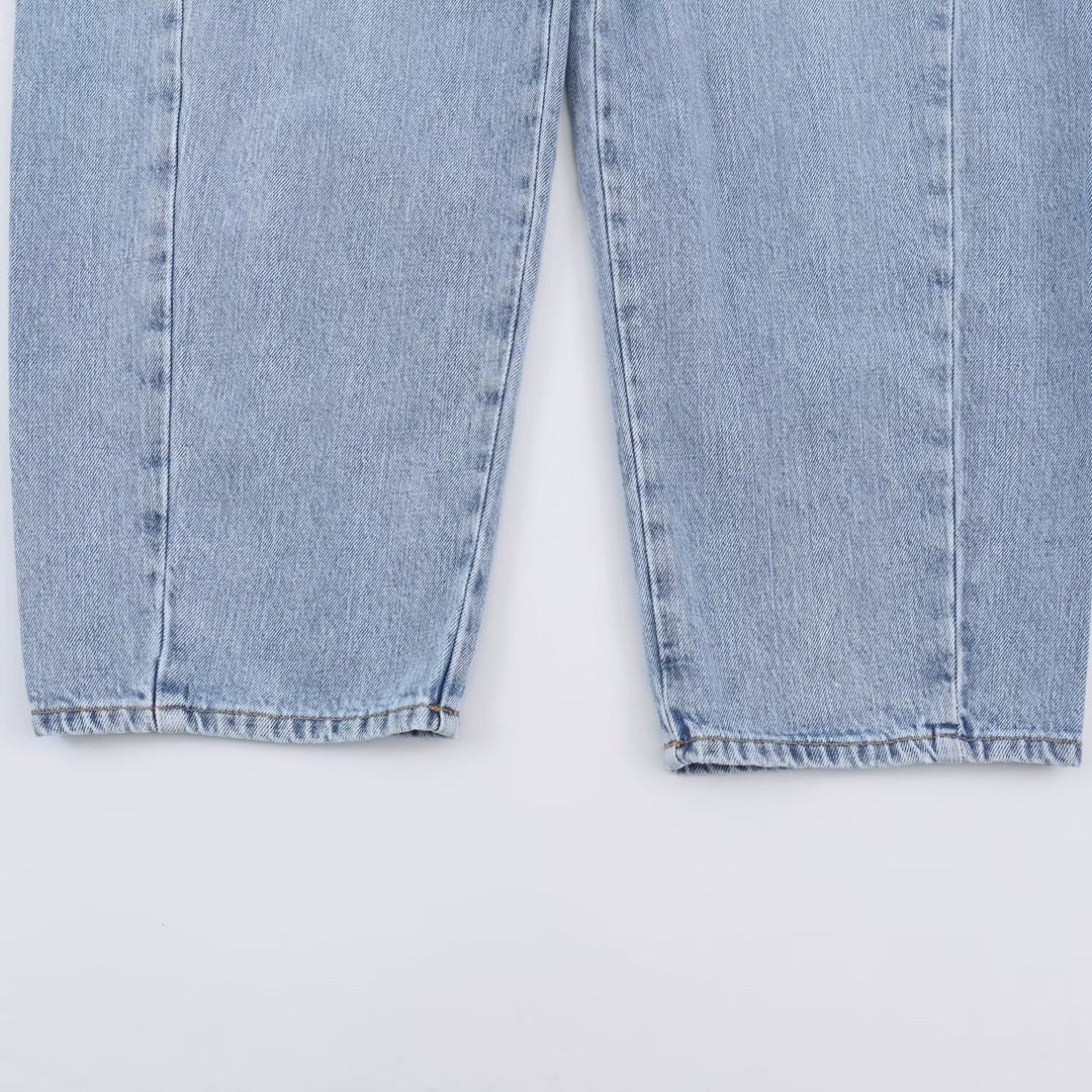 Damen Hochtaillierte weite Jeans mit geradem Bein und Cropped-Länge Drune