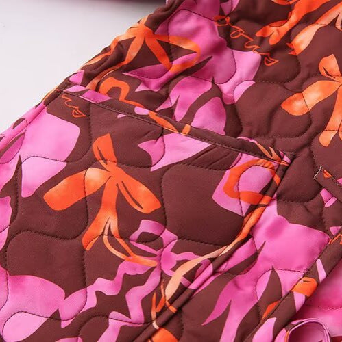 Damen Leichte Steppjacke mit farbenfrohem Schleifenmuster Drune