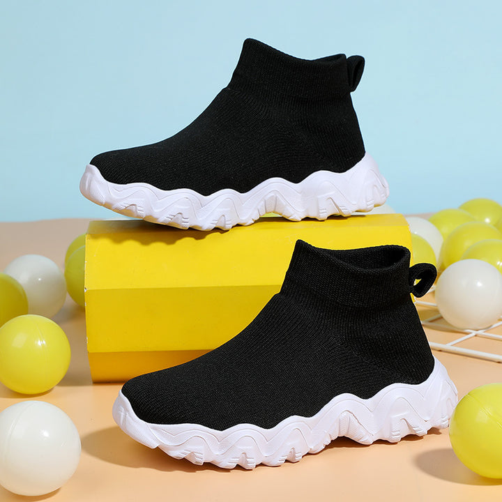 Damen nan elastischer Strick-Sockenschuh mit ergonomischer Wellen-Plateausohle Drune