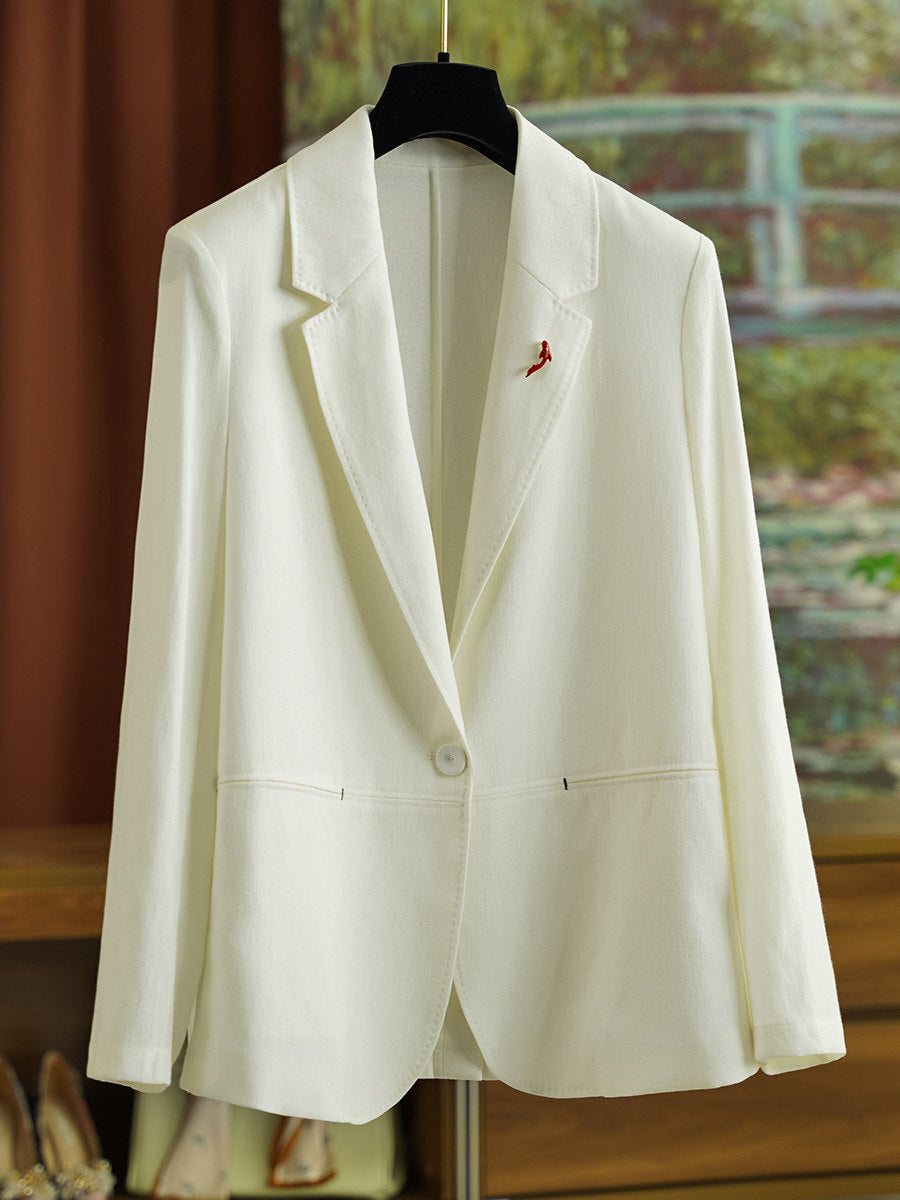 Damen Eleganter Leinenblazer Drune