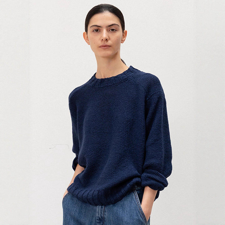 Damen Lässiger Strickpullover mit weitem Schnitt und elastischem Saum Drune