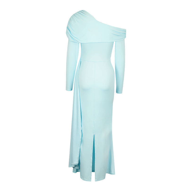 Damen Elegantes Wickelkleid mit asymmetrischem Ausschnitt und raffinierten Rüschendetails Drune