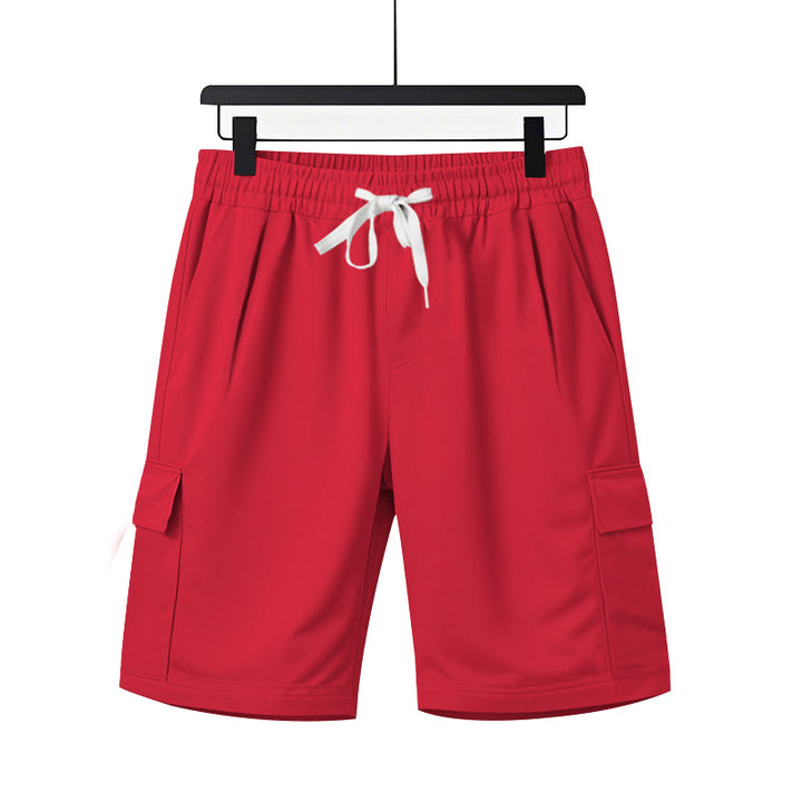 Herren nan elastische Cargo-Bermuda mit Kordelzug und Mehrfachtaschen Drune