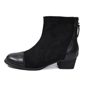 Damen elegante Stiefeletten aus weichem Wildleder mit modischen Akzenten Drune