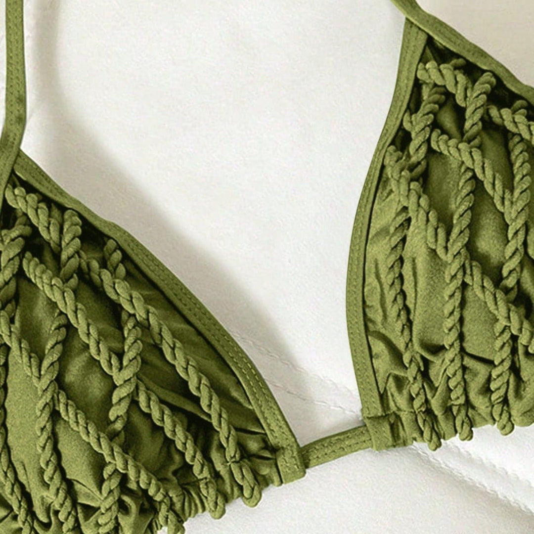 Damen geflochtener Triangel-Bikini Drune