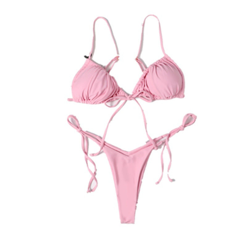 Damen Bikini-Set mit ajustierbaren Bindebändern und modischem Leopardenmuster Drune