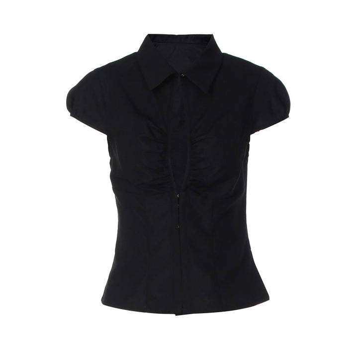 Damen Elegantes tailliertes Blusenshirt mit einem Reißverschluss Drune