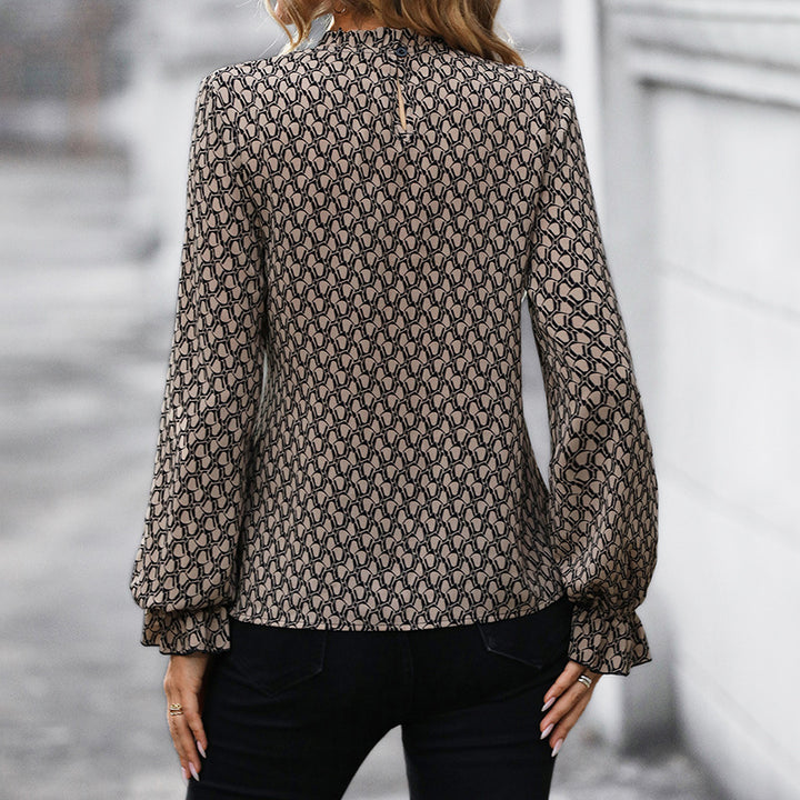 Damen Elegante Bluse mit Taillengürtel Drune