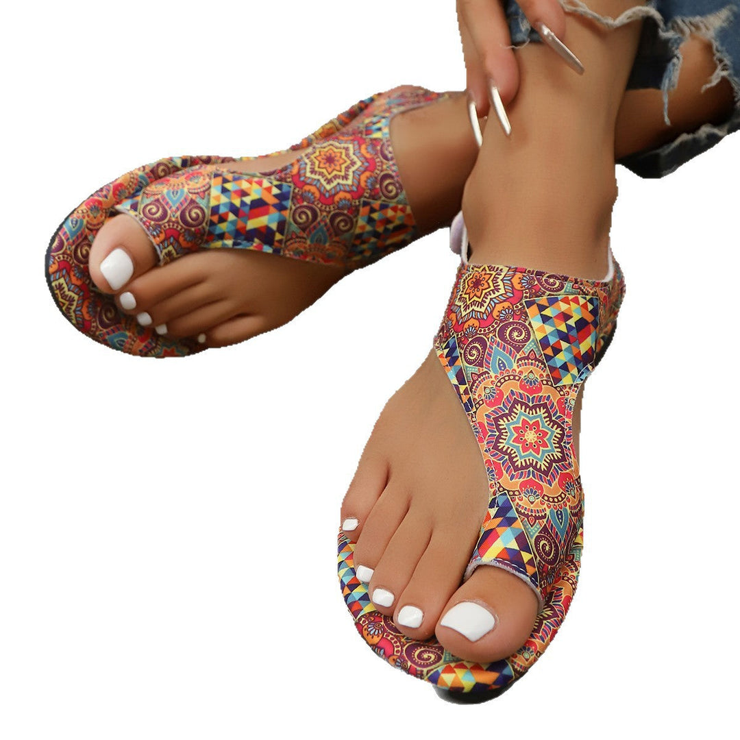 Damen bequeme Zehentrenner mit fesselndem Paisleymuster Drune