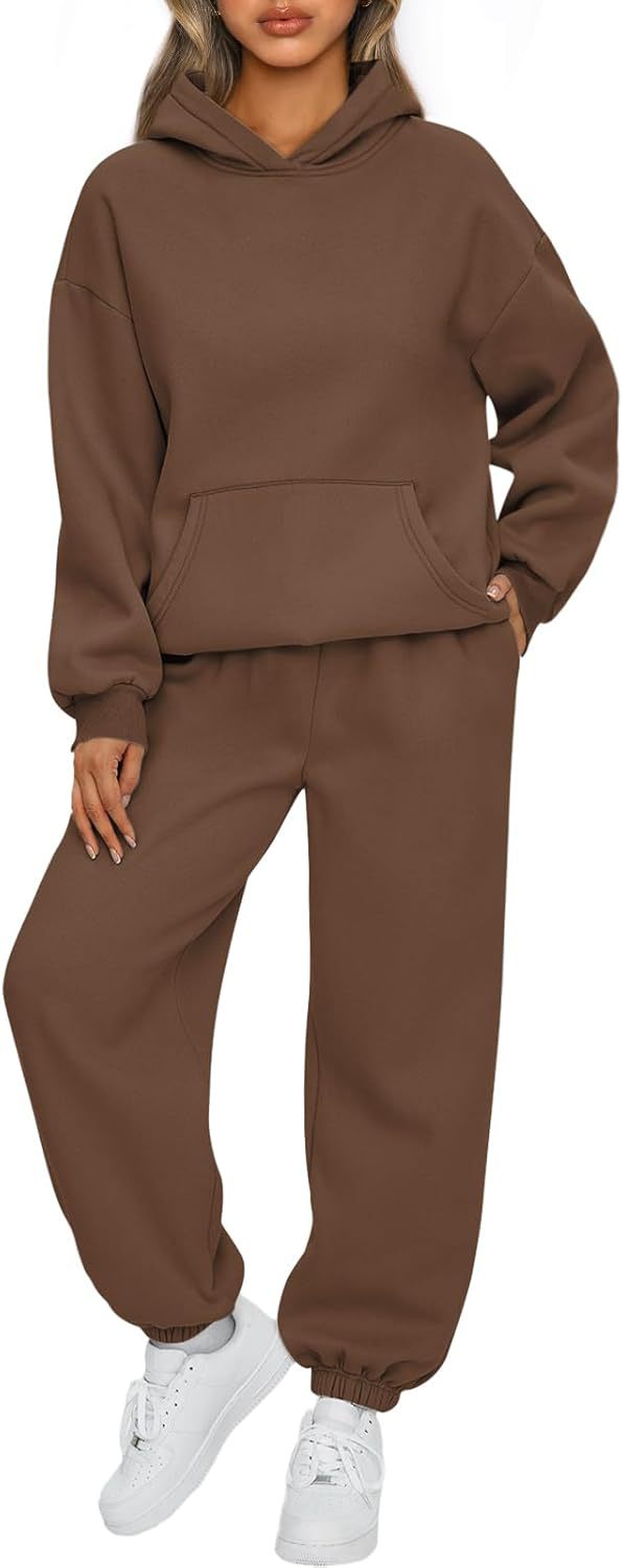 Damen nan gemütliches Oversize Hoodie und Jogginghose Set aus weicher Baumwollmischung Drune