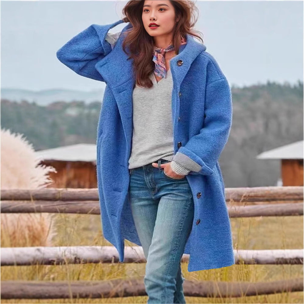 Damen Oversized Wollmantel Drune