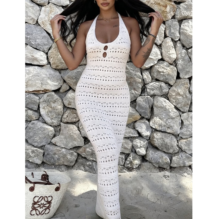Damen Maxikleid mit einzigartigem Häkeldesign Drune