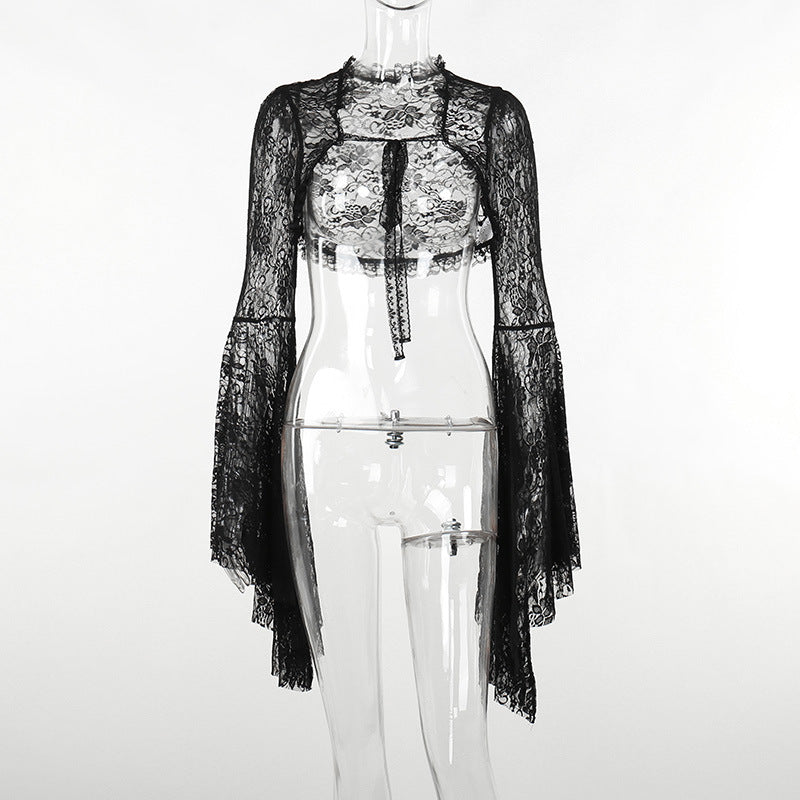 Damen figurbetonte Bluse mit Rüschendetails und Schnürung Drune