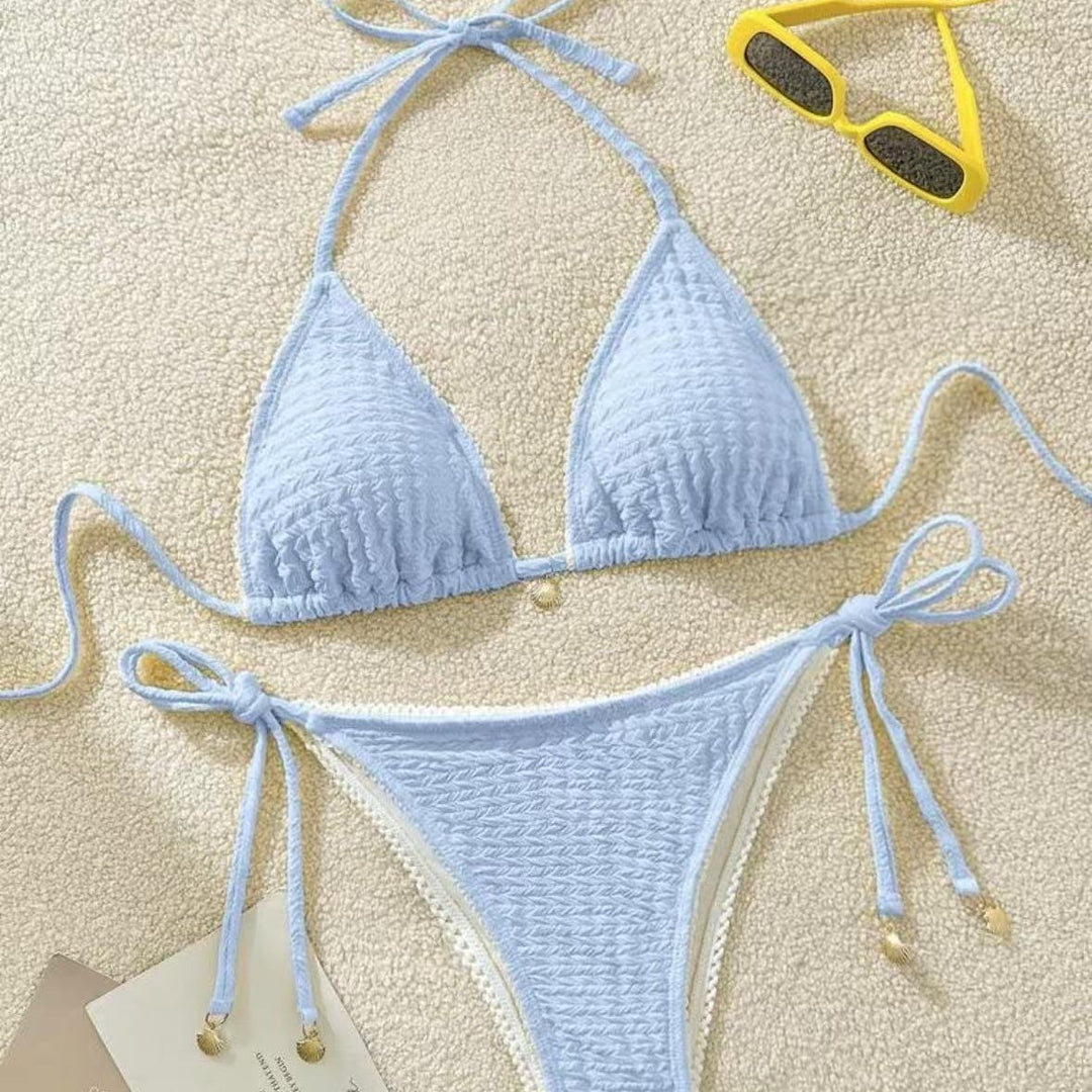 Damen Raffinierter Triangel-Bikini mit elegantem Rüschendesign Drune