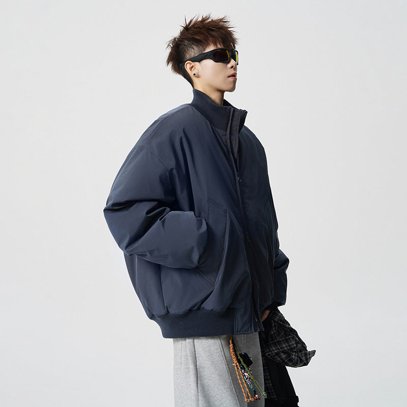Herren Oversized Bomberjacke mit wattierter Füllung und geripptem Saum Drune