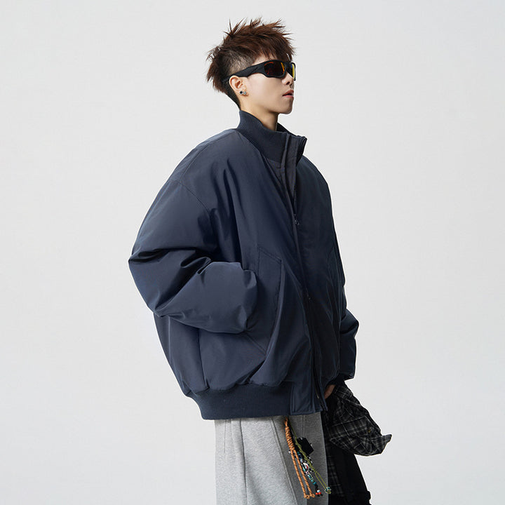 Herren Oversized Bomberjacke mit wattierter Füllung und geripptem Saum Drune