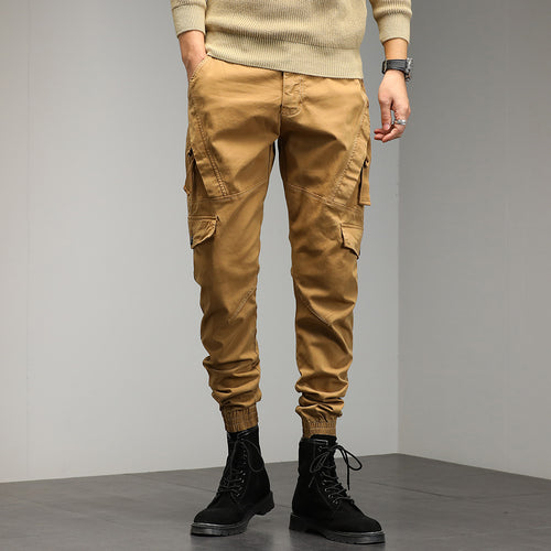 Herren Tapered Cargo‑Jogger mit D‑Ring, Kniepaneelen und elastischen Bündchen Drune
