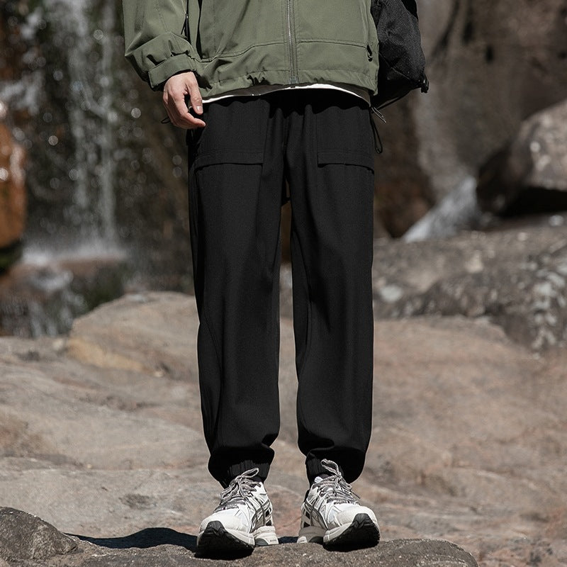 Herren Weite Relaxed-Cargo-Freizeithose mit Tunnelzugbund & Multifunktions‑Taschen Drune