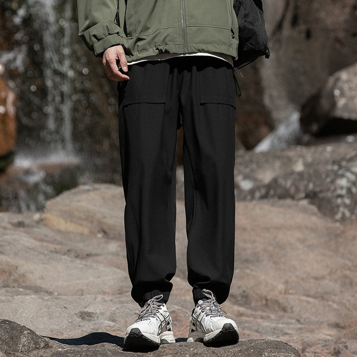 Herren Weite Relaxed-Cargo-Freizeithose mit Tunnelzugbund & Multifunktions‑Taschen Drune