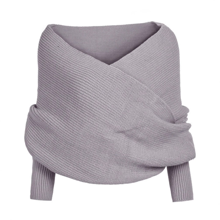 Damen Stricktragejacke mit Wickeldesign und langen Ärmeln Drune