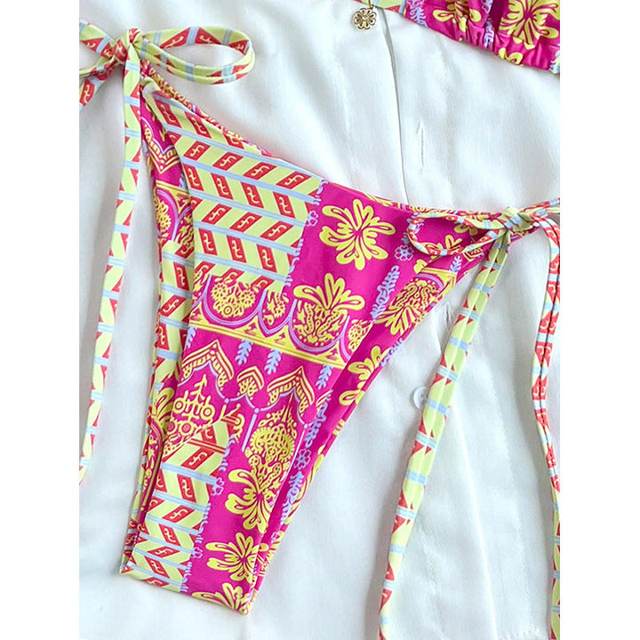 Damen Triangel-Bikini mit verspieltem Ethno-Druck Drune