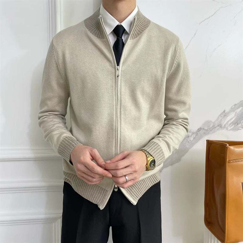 Herren Elegante Strickjacke mit Stehkragen Drune