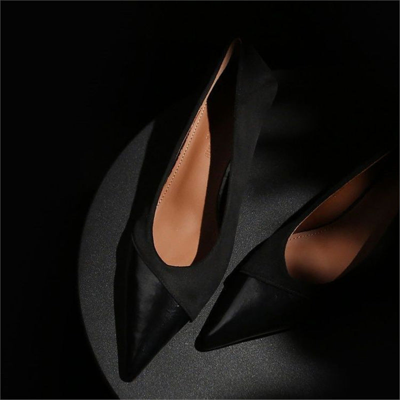 Damen spitze Pumps mit elegantem Veloursleder Drune