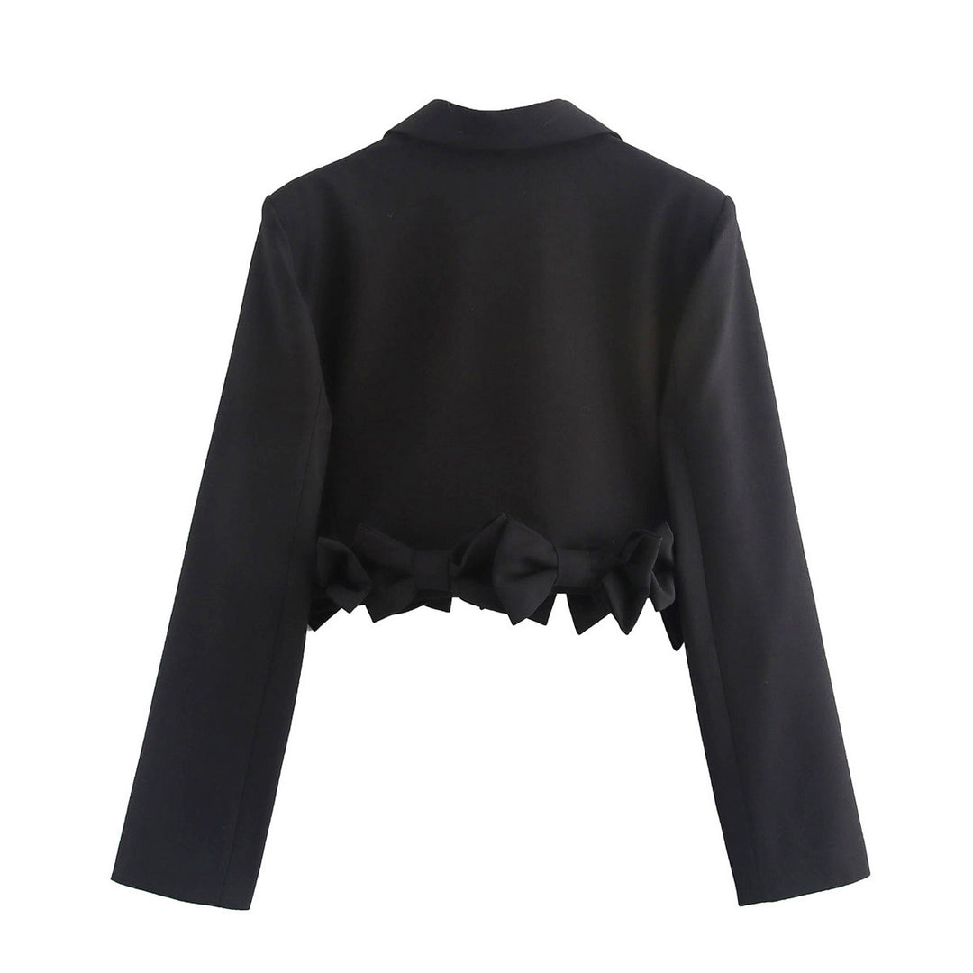 Damen cropped Blazerjacke mit Rüschendetails und schickem Schnitt Drune